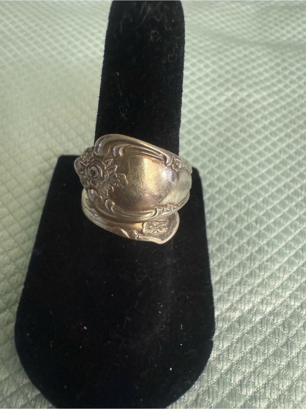 Stage Oneida Silver Floral Spoon Ring Sz 5